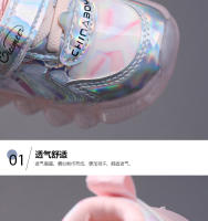 Iluminación niñas zapatillas de deporte de cuero antideslizante suela suave pequeña niña de dibujos animados princesa zapatos de suela suave antideslizante niño zapatos de bebé - details 2