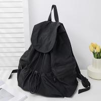 Mochila de moda para mujer, elegante cordón plisado, bolso de estudiante de gran capacidad con solapa de moda, correas dobles - details 3