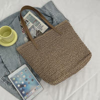 Bolso de ratán tejido para mujer, bolsa de hombro de gran capacidad para vacaciones en la playa, informal, a la moda - details 31