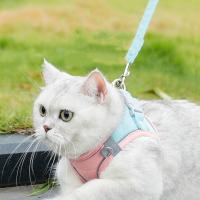 Correa reflectante para el pecho para mascotas, chaleco con arnés para gato transpirable antiescape, cuerda de tracción ajustable sin tirones para perros, animales pequeños - details 13