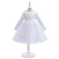 Vestido de noche para niñas con falda abullonada de malla con bordado de estilo nuevo para niños - details 11