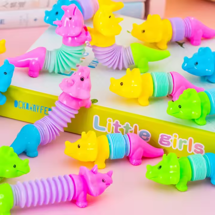 Juguete de Alivio de Estrés de Dinosaurio Telescópico Colorido 20Pc Transformación de Tubo para Fiesta de Cumpleaños, Boda, Regalo de Pinata de Invitados - 1