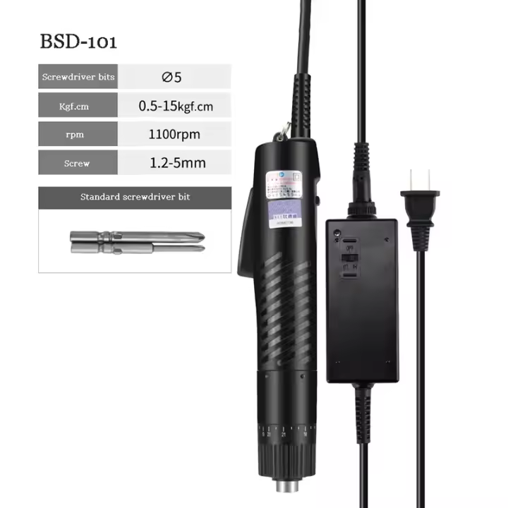 Destornillador eléctrico Industrial semiautomático, herramienta de taladro manual de 220V CC, con mango recto pequeño, BSD-101 - 1