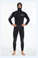 Traje de neopreno de 3mm para hombre, traje de buceo cálido de una pieza de manga larga con capucha, protector solar a prueba de frío, surf, natación, traje de baño - details 4