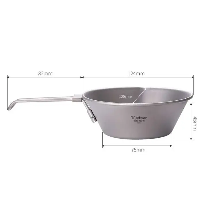 Taza de sierra para exteriores de 300/450 ml, equipo liviano con boquilla integrada, mango plegable, suministros para acampar de 0,4 mm de espesor - 1