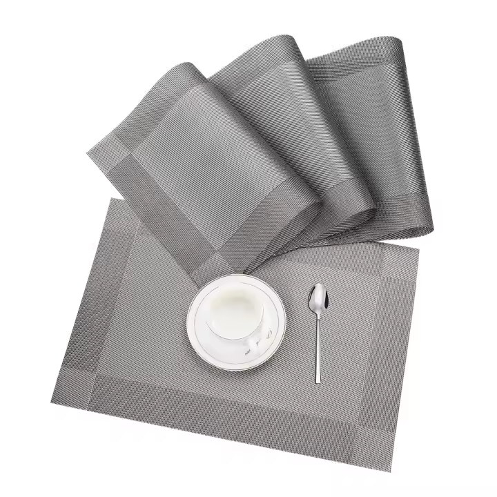 Mantel individual Mantel individual lavable Alfombrilla antideslizante resistente al calor de PVC Fácil de limpiar e impermeable 45 x 30 cm - 1