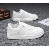 Zapatos De Cuero Para Hombre Negros Clásicos Planos Deportivos Con Cordones Zapatillas De Skateboarding Blancas Casual Para Caminar Y Correr - details 8