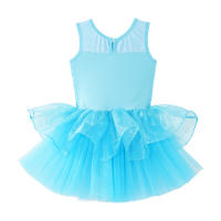 Vestido de baile de Ballet para niñas, sin mangas, lentejuelas brillantes, leotardo de malla, tutú, Ropa de baile, gimnasia, patinaje, disfraz de escenario actuación - details 4