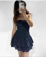 Vestido pequeño con estampado floral francés, estilo dulce, primavera, nuevo estampado, sin tirantes y adelgazante - details 3