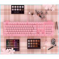 Real teclado mecánico eje verde niñas Netflix chica corazón polvo azul teclas redondas gaming punk - details 21