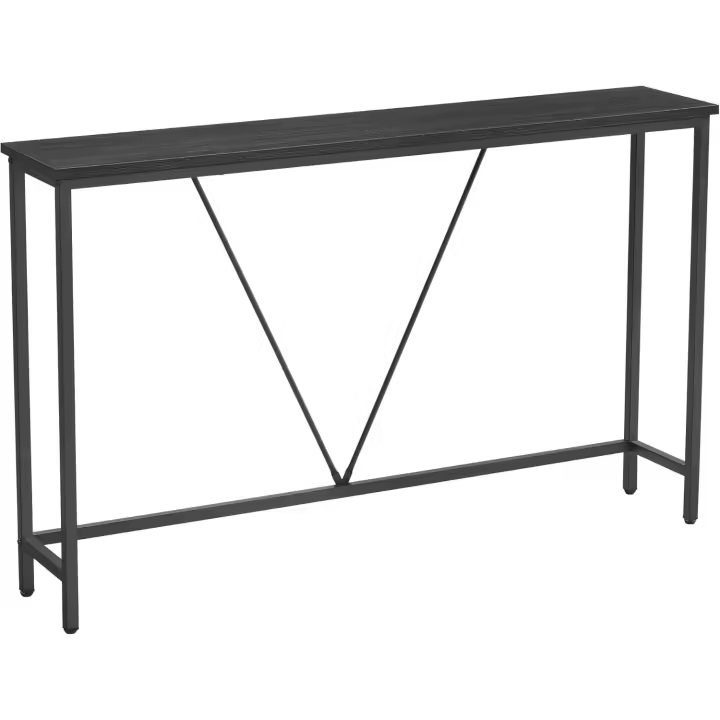 Entrada, Marco de Acero Estable, para Dormitorio, Salón, Estilo Industrial, Marrón Rústico y Negro, Madera de ingeniería aleado, 120 x 23 x 74 - 1