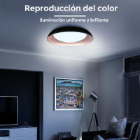 Hogar inteligente, decoración de interiores, techo, control remoto, luz de techo LED de madera inteligente para dormitorio y sala de estar. - details 13