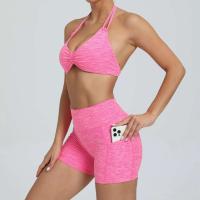 Traje de entrenamiento de gimnasia reforzado deportivo para mujer, ropa deportiva para mujer, traje de yoga rosa, verde y rojo 2024 - details 17
