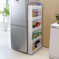 home-man funda para estantería organizador con 3 grandes cestas de almacenamiento, Brecha de almacenamiento delgado deslice hacia fuera Pantry Rack de almacenamiento para espacios estrechos, 3 pisos - details 4