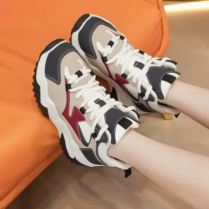 Zapatillas altas de mujer,zapatillas de fondo grueso,aumento casual,running - 1
