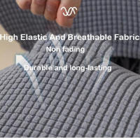 2 unids/set de fundas para sillas de oficina de terciopelo a cuadros de alta elasticidad, funda gruesa de LICRA para asiento dividido, funda para sillón, textil para el hogar - details 3