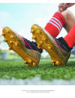Botas de fútbol para hombres, tacos de fútbol para césped, botas de fútbol antideslizantes para exteriores para niños, calzado deportivo de entrenamiento de hierba profesional, parte superior baja - details 16