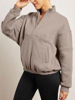 Otoño Invierno nueva moda sudadera Casual mujer bolsillo pulóver cuello alto manga larga Top - details 24