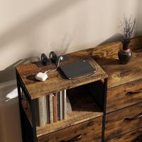 Cajonera para armario, cómoda dormitorio 8 cajones de tela, estantes de madera, cómoda de salón, cajas organizadoras, estructura metálica, estilo industrial - details 5