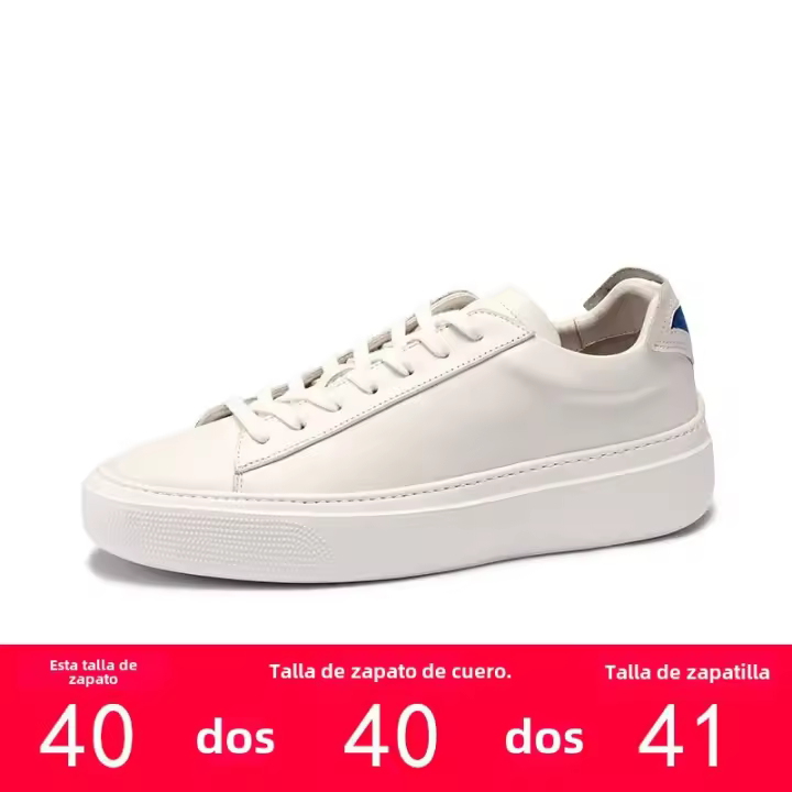 Nuevo cuero de vaca de primera capa, cuero versátil, suela gruesa que realza los zapatos de hombre - 1