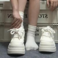 Zapatillas transpirables de moda para mujer estilo sual con cordones de cinturón grueso - details 8