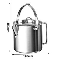 Tetera portátil para colgar al aire libre de 1,2 litros, olla para picnic, cocina, suministros para acampar - details 12