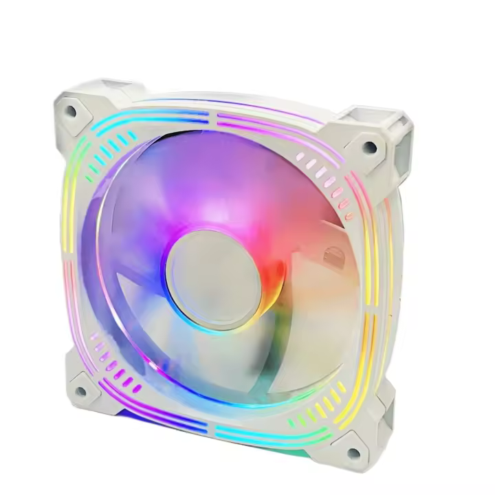 Ventilador de PC en forma de prisma con viento positivo y negativo, sincronización de luz, gran volumen de aire, color ARGB, control de temperatura PWM, silencioso - 1