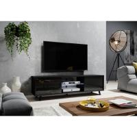Mueble TV Suspendido/Mesa TV/Mueble para Salón (100 cm, sin LED, Roble Dorado/Negro Brillante) - details 11
