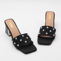 Tacones altos con tiras, tacones gruesos, ropa exterior sencilla y versátil, sandalias y zapatillas de gran tamaño. - details 5