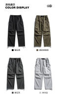 Marea marca verano hielo seda impermeable recta carga pantalones montaña al aire libre paracaidista pantalones dos desgaste monos de los hombres - details 3