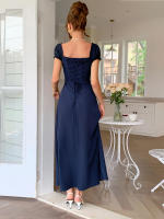 Vestido largo elegante de manga corta con hombros descubiertos para mujer, moda Primavera Verano - details 17