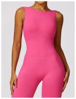 Monos de Yoga sin Mangas de Espalda Abierta Ropa de Gimnasio de Ajuste Cerrado para Mujeres - details 11