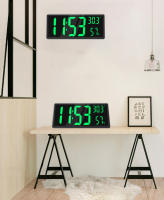 Reloj LED electrónico de pared Digital grande, temperatura y humedad, modo nocturno, mesa, 3 modos de visualización, 12/24H - details 11