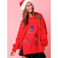 Sudadera de manga redonda con lentejuelas estilo coreano de moda 2025 para mujer - details 7