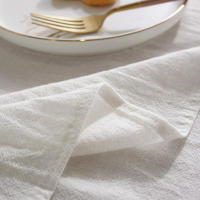 Manteles de Algodón Blancos Rectangulares Lavables para Bodas, Fiestas, Cocina - details 5