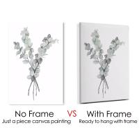 Pintura Nórdica de Arte de Pared en Lienzo JUBEER con Marco Posters de Hojas de Plantas Minimalistas Pictras para Decoración del Hogar - details 0