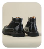 Botas cortas de caña alta casual retro zapatos de cuero de moda de piel de vaca botas de herramientas - details 5