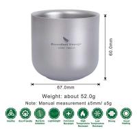 Viaje sin fronteras: villa para acampar, taza de agua de titanio de doble capa, protección contra quemaduras, picnic al aire libre, 125 ml - details 1