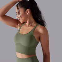 Sujetador de yoga sin costuras para mujer, sujetador deportivo cruzado de alto impacto, a prueba de golpes, top corto, transpirable, antisudor - details 23
