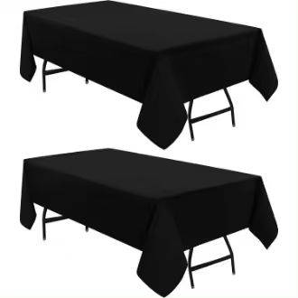 Utopia Kitchen Mantel rectangular de 150 x 300 cm - (paquete de 2) Mantel negro lavable a máquina, perfecto para fiestas, bodas y festivales (59 x 118 pulgadas) - 1