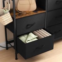 Cajonera para armario, cómoda dormitorio 8 cajones de tela, estantes de madera, cómoda de salón, cajas organizadoras, estructura metálica, estilo industrial - details 31