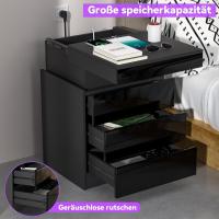 Mesita de Noche Inteligente con 3 Cajones, Mesita de Noche para Dormitorio, Mesas Auxiliares de Madera Estilo Moderno para Sala de Estar 45 x 40 x 67 cm - details 5