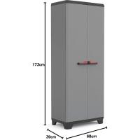 Puertas y 3 baldas Regulables en Altura | Color Gris/Negro | 173 x 68 x 39 cm - details 4