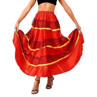 Faldas Flamenco española mujer, falda larga con volantes grandes, tre salón latino para danza del vientre, actuación de 360 - details 19
