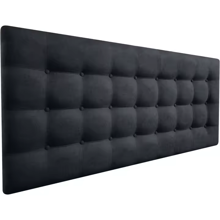 Cabeceros de Camas Oslo cabeceros tapizados de madera cabecero acolchado cabecero Polipiel Blanco cabeceros para dormitorio cabecero de cama (negro, 150 x 70) - 1