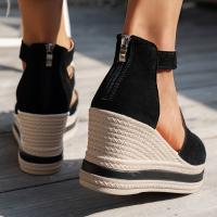 Sandalias de cuña de verano para mujer, zapatos de moda Cómodo tacón alto ligero - details 2