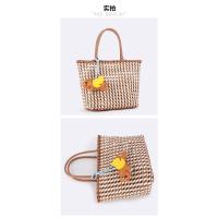 Bolso Tote de PVC Tejido 2024 Diseño Minimalista Neutro para Mujer Bolso de Playa Impermeable - details 4