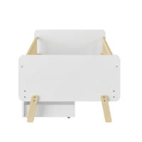 Cuna 90x190 con 2 cajones, cama individual de madera maciza con somier de láminas, blanco - details 0