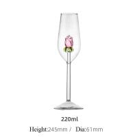 1 pieza 3D Rosa de cristal incorporado copas de vino tinto copas copas copas de champán regalo - details 1