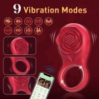 Embalaje privado SEXY para hombres Control por aplicación Anillo de retardo de eyaculación vibratorio Masajeador de testículos masculino Vibrador Juguete sexual Parejas Productos para adultos - details 1